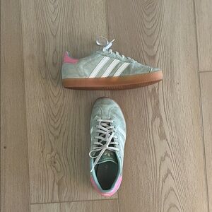 Aqua and green Adidas Gazelles